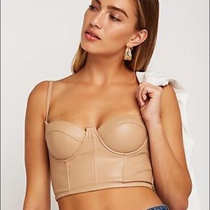 Faux leather bustier